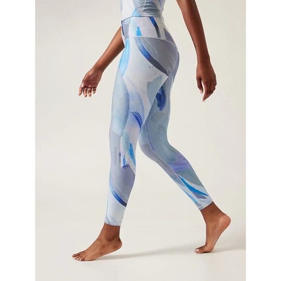Athleta Elation 7/8 Tight Vibrance Snowstorm Blue Small PETITE - Picture 1 of 7